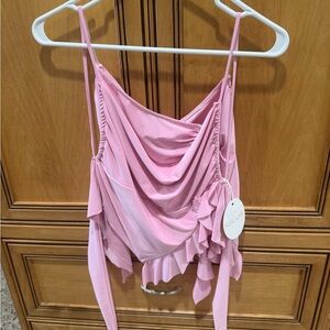 Selfie Leslie Pink Draped Camisole
